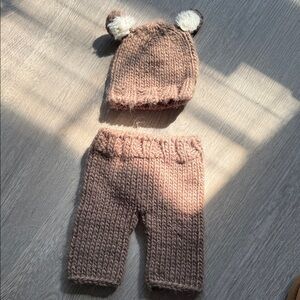 So Adorable Brown Knit Baby Bear Outfit